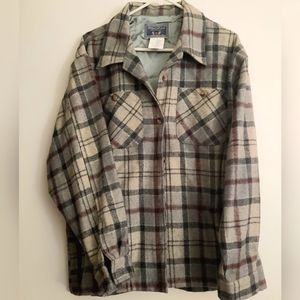 Vintage Erica Casuals Flannel Lined Shirt/Jacket, Wool Blend, Size Large